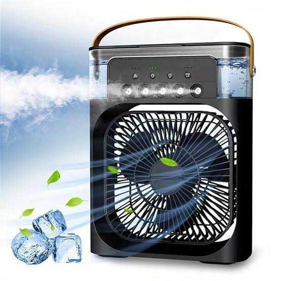 Portable Air Conditioner Fan Usb Electric Fan With Led Night Light, Fine Mist Water, And Humidifier Function | Led Night Light Water Mist Mini Fan Cooler