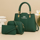 3 Pieces Ladies Handbag Elegant Design Premium Quality Smooth Finish Easy Carry - Black