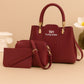 3 Pieces Ladies Handbag Elegant Design Premium Quality Smooth Finish Easy Carry - Black