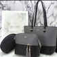 3 Piece Tote Handbag Elegant Design Premium Quality Smooth Finish Easy Carry For Daily Fashion Needs - Black and Skin