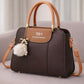 TBM The Bag Master Luxury Handbag – Elegant Two-Tone Designer Tote For Women (Black Maroon)