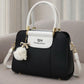 TBM The Bag Master Luxury Handbag – Elegant Two-Tone Designer Tote For Women (Black Maroon)